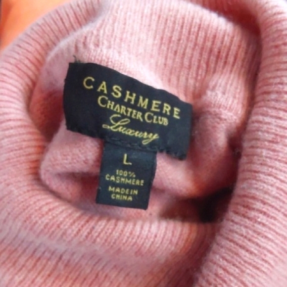 Charter Club Cashmere Dusty Pink Soft Neutral Preppy Sweater Sz.L - Picture 6 of 9